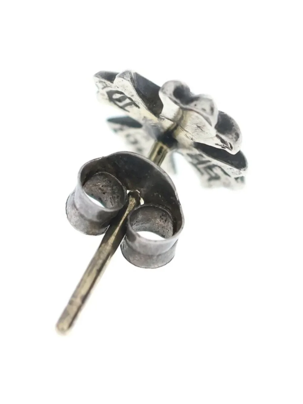 Chrome Hearts No2 CH Pls CH Plus Stud Single Earring Silver Back External